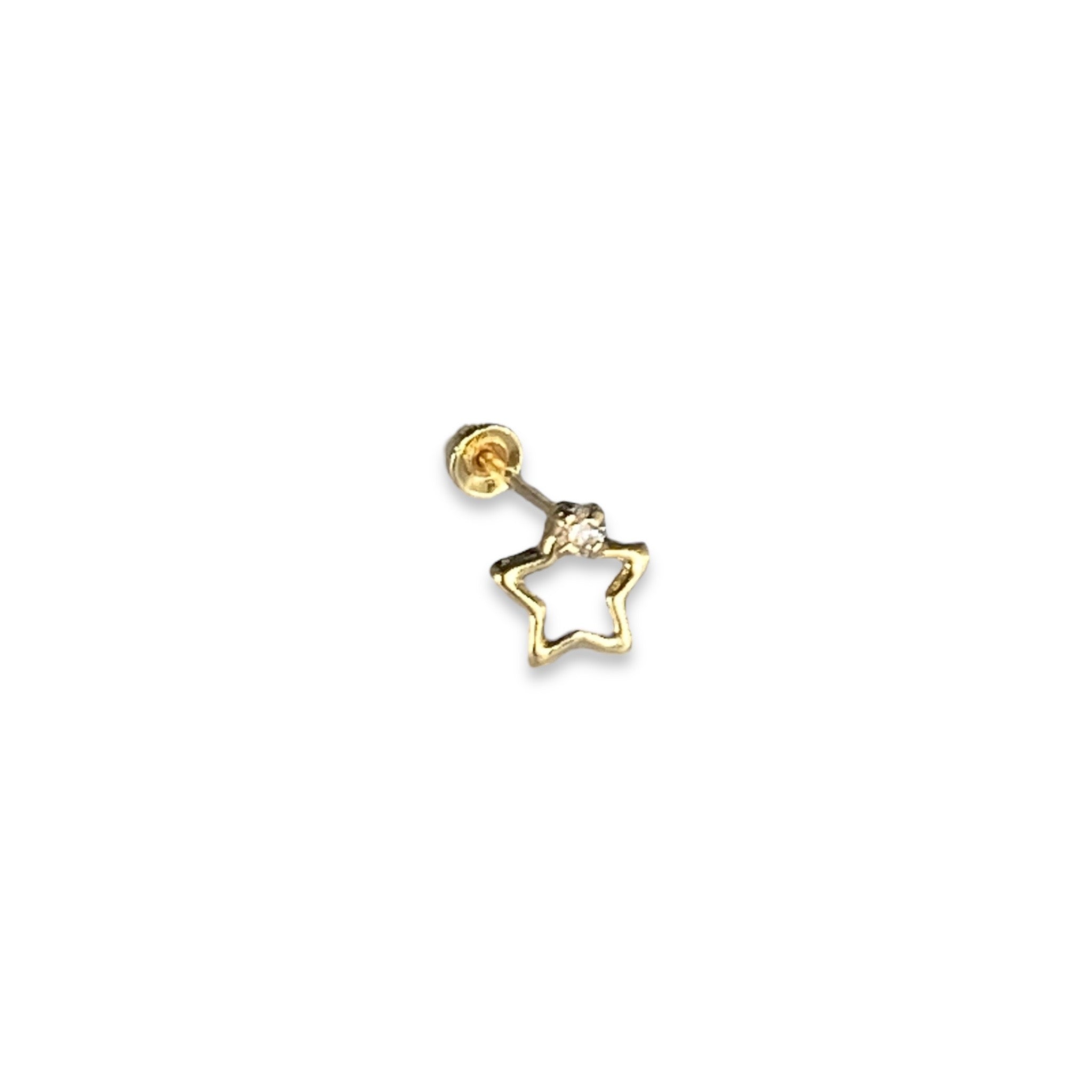 Piercing estrella silueta con circonia oro