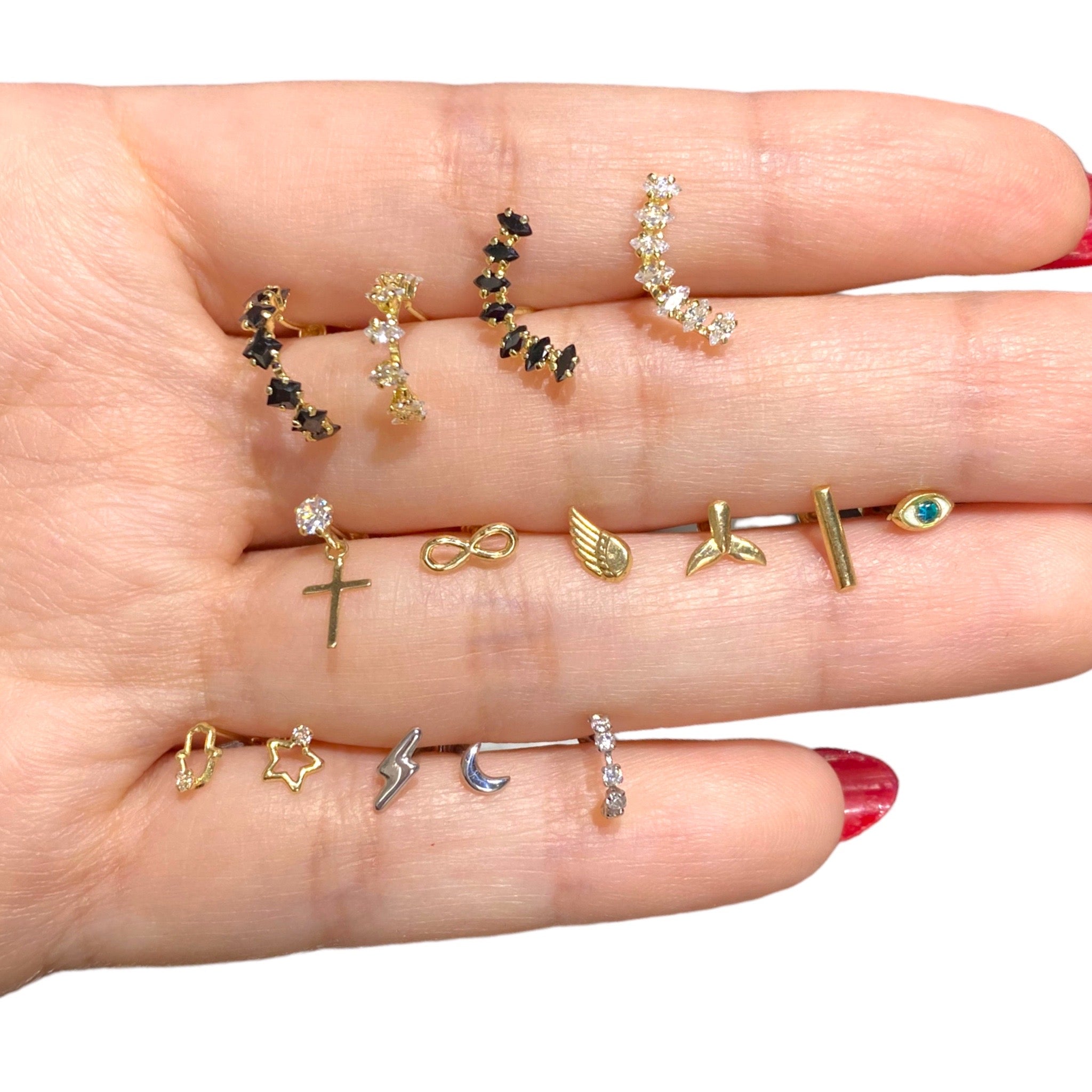 Piercing estrella silueta con circonia oro