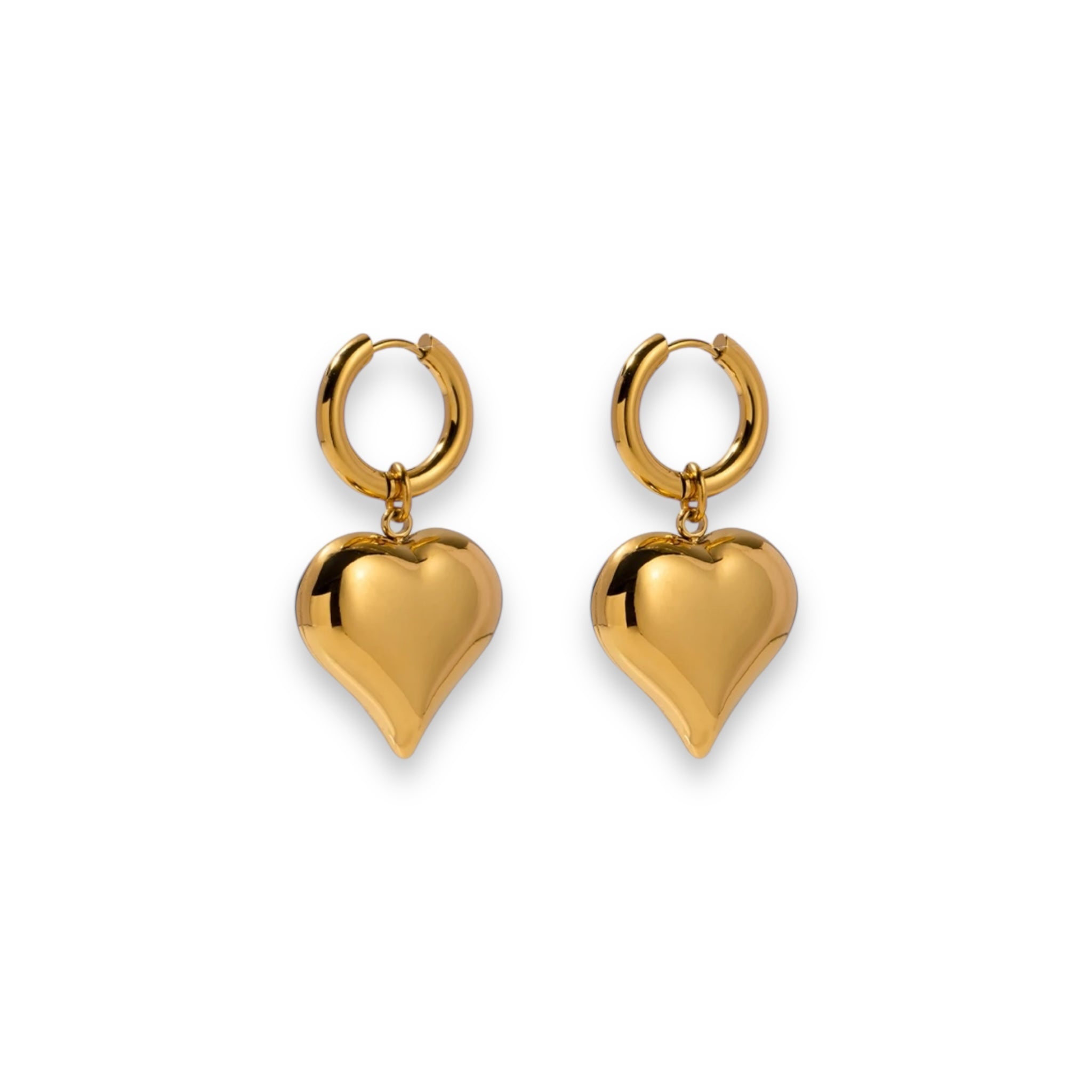 Golden heart earrings