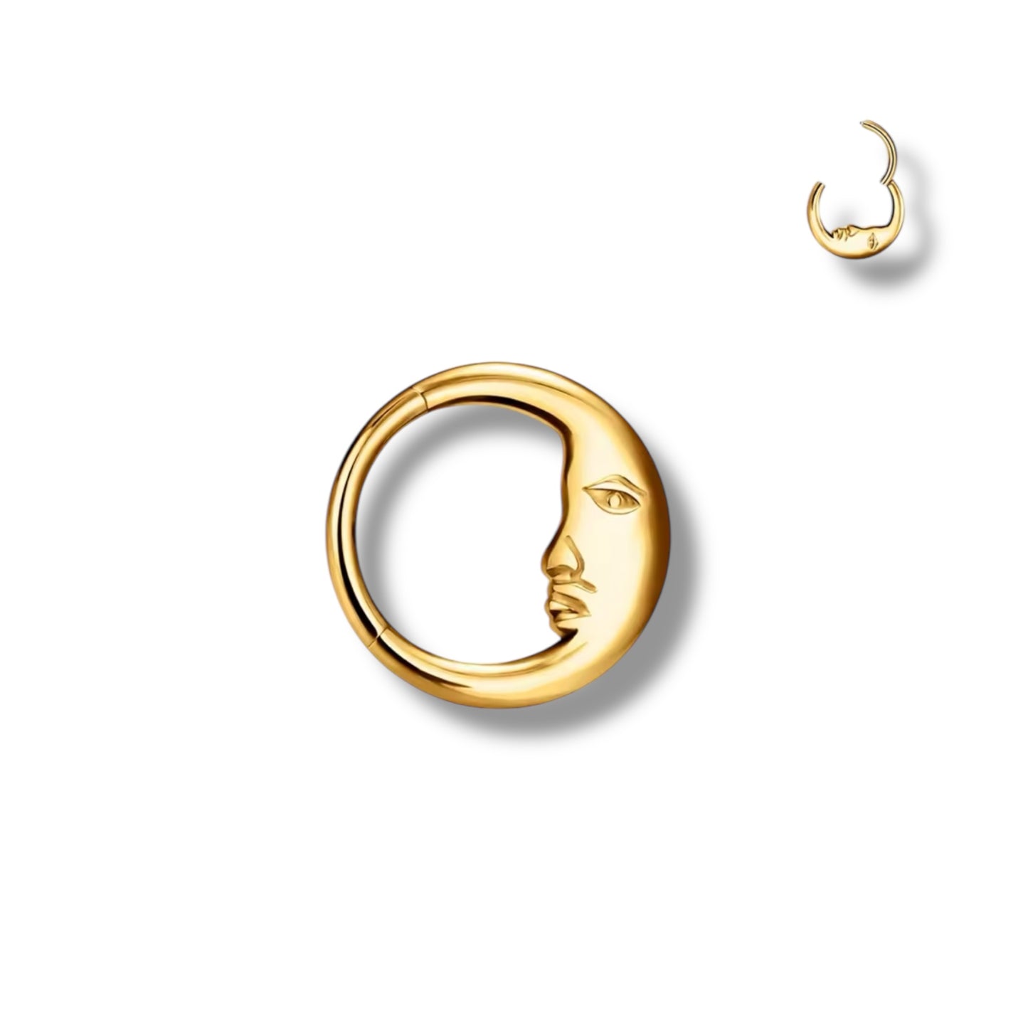 Daith de luna titanio ( 2 tamaños)