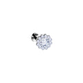 Piercing flor 12 petalos plateada titanio