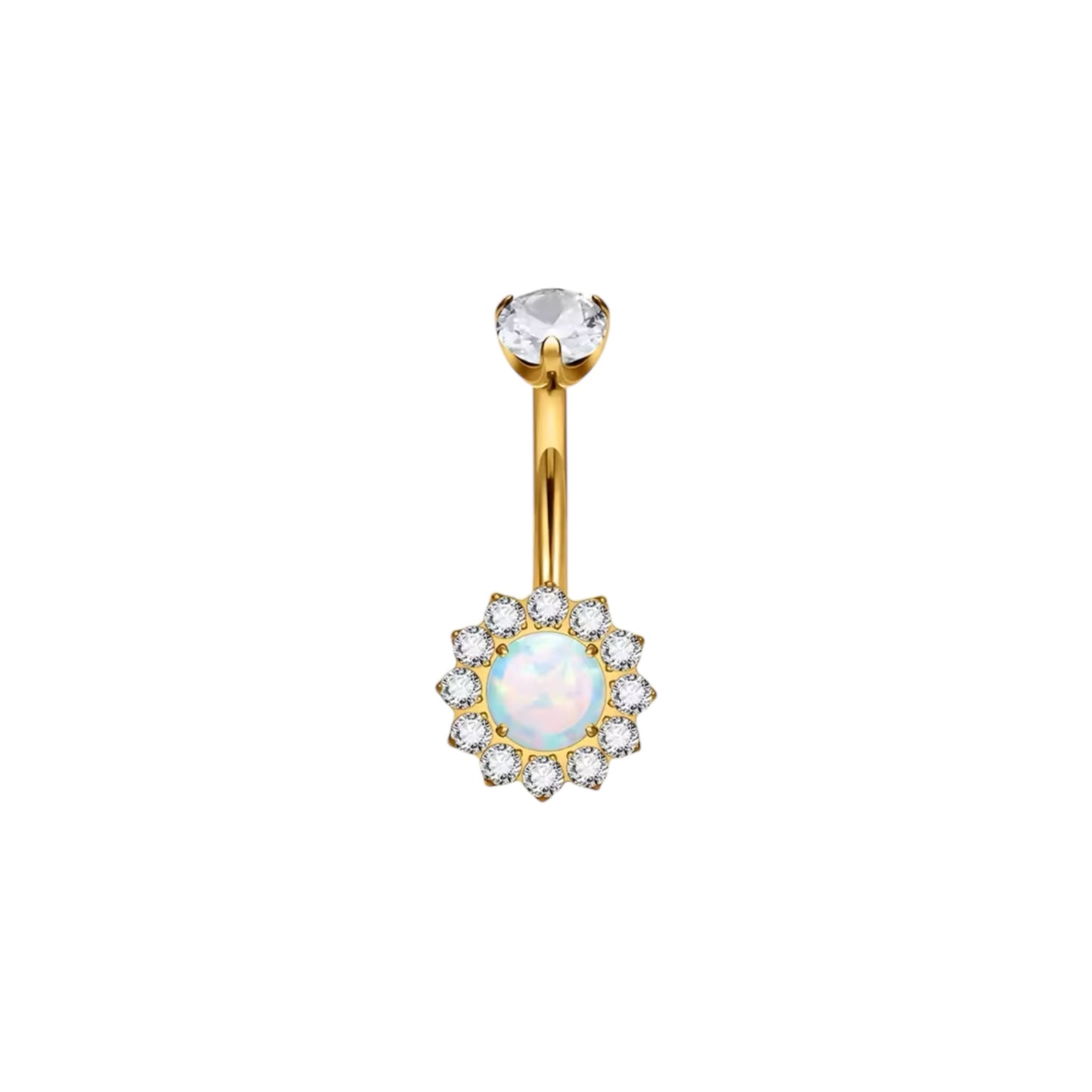 Piercing flor de opalo ombligo