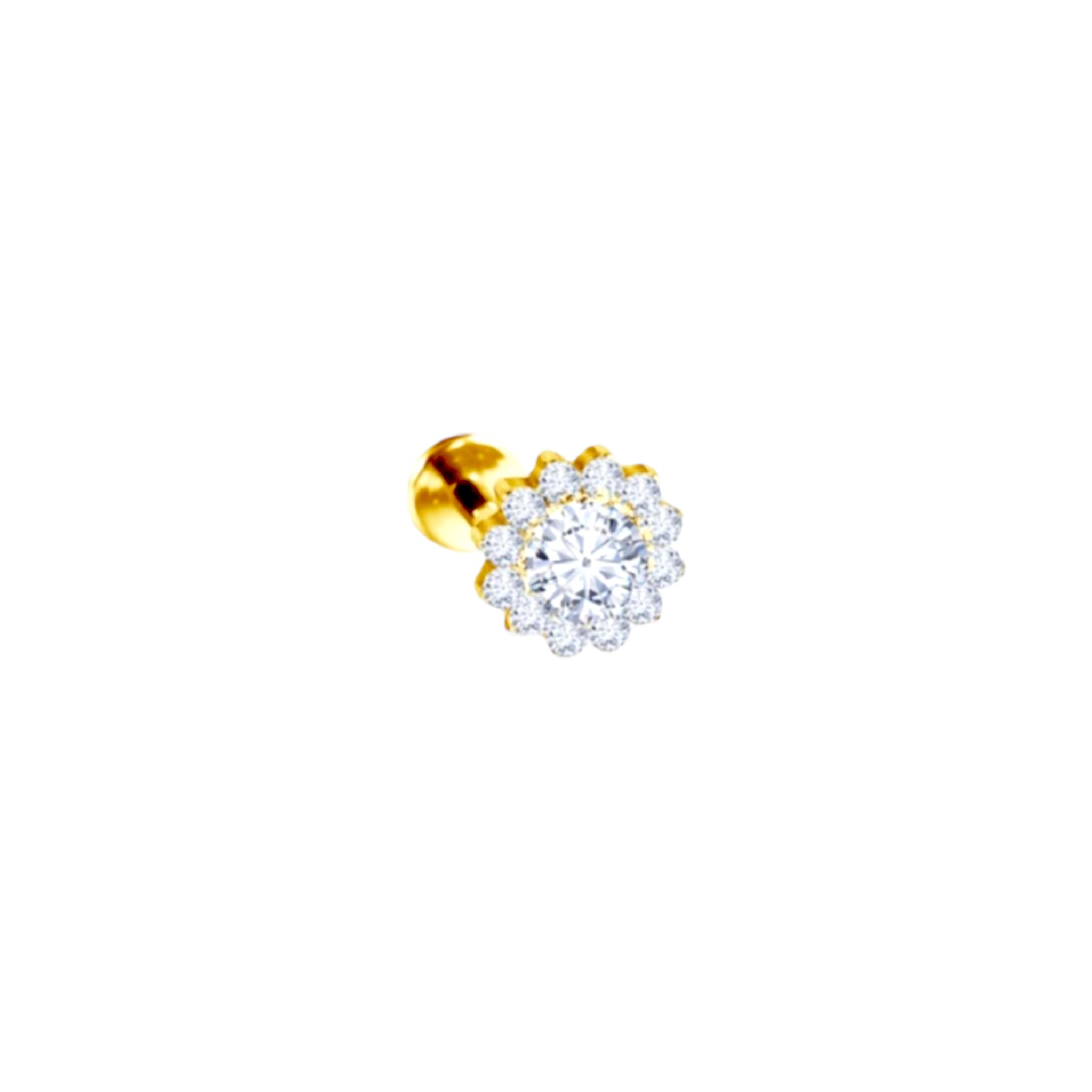 Piercing flor 12 petalos titanio