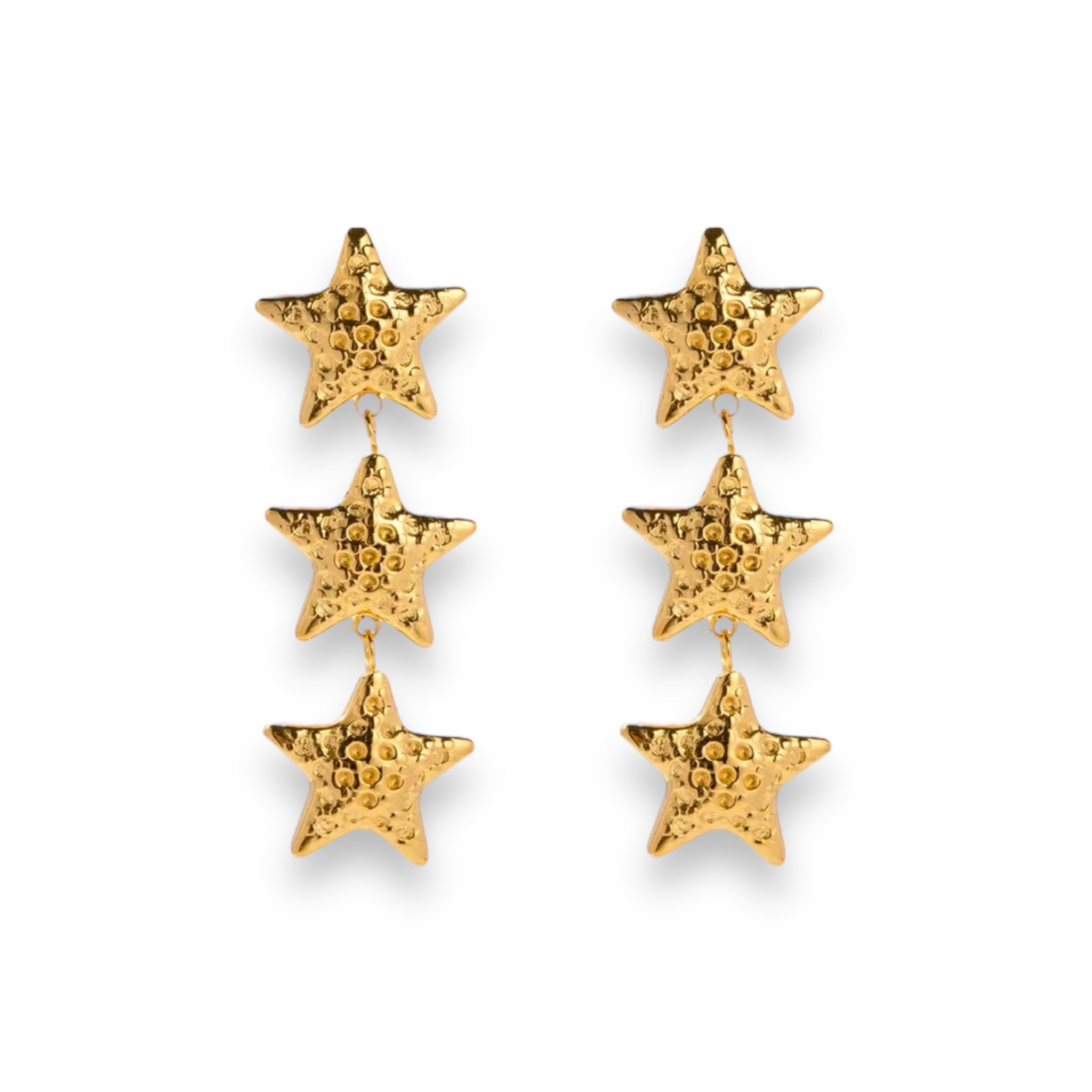 Triple starfish earrings