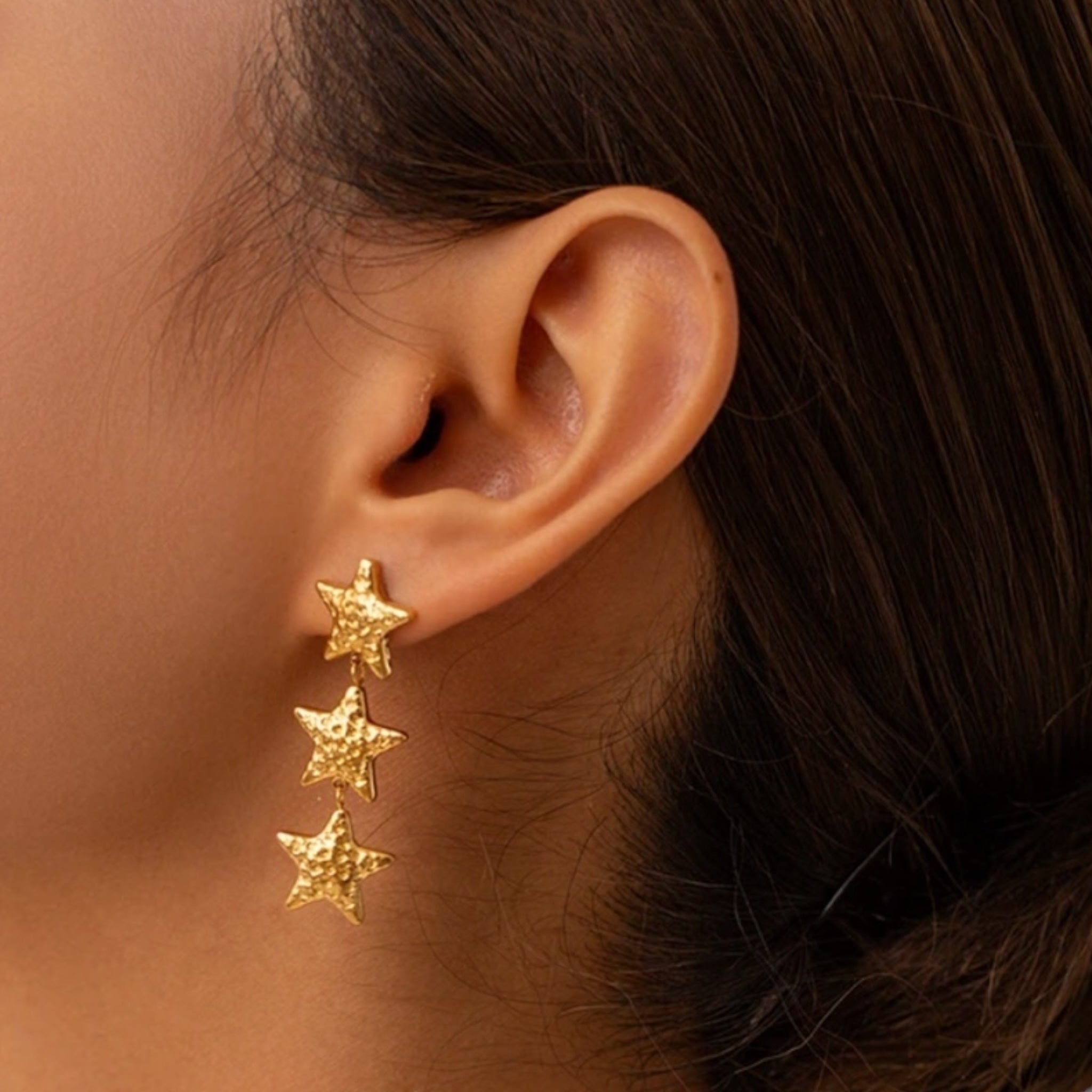 Triple starfish earrings