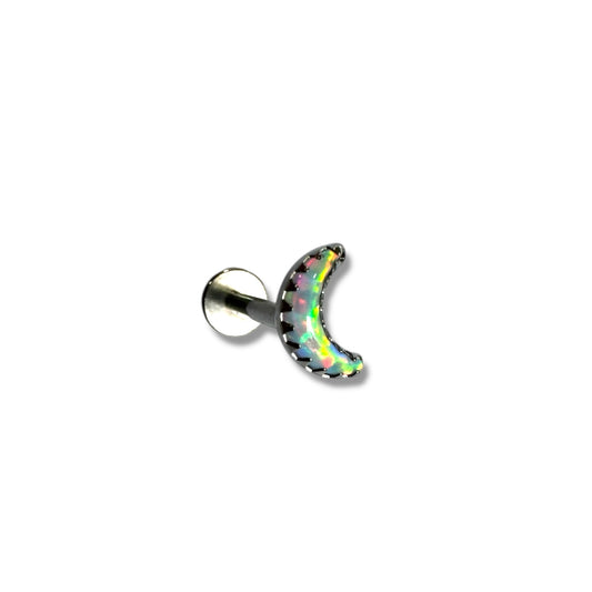 Piercing luna opalo titanio
