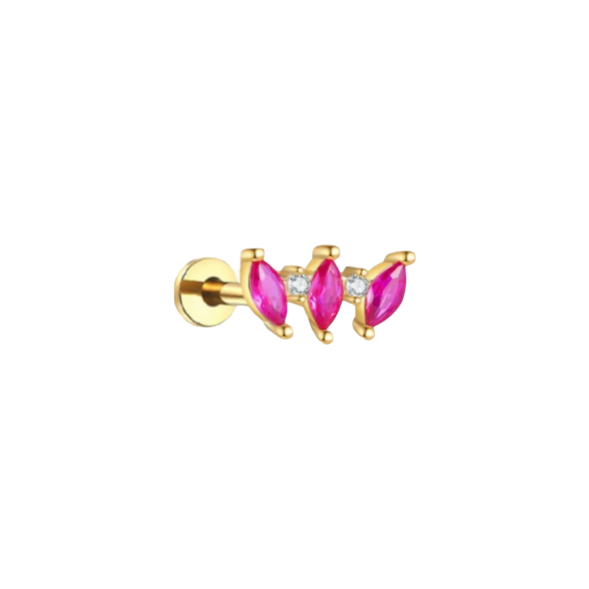 Piercing corona rosa titanio