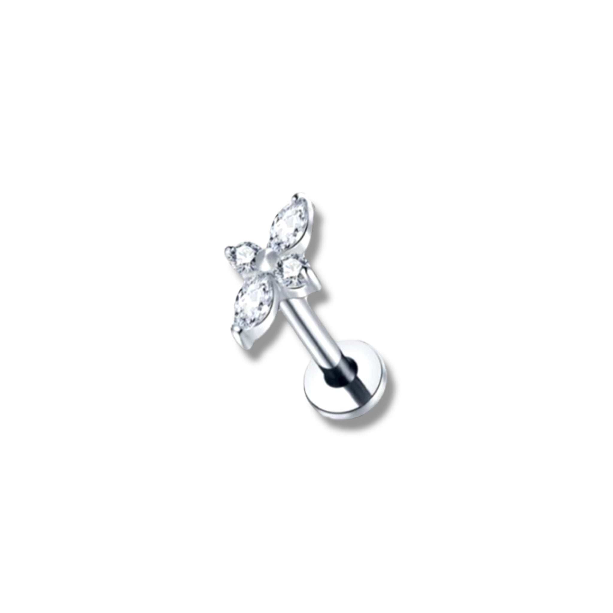 Piercing elena plateado titanio