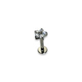 Piercing mini flor de 5 centro plateado titanio
