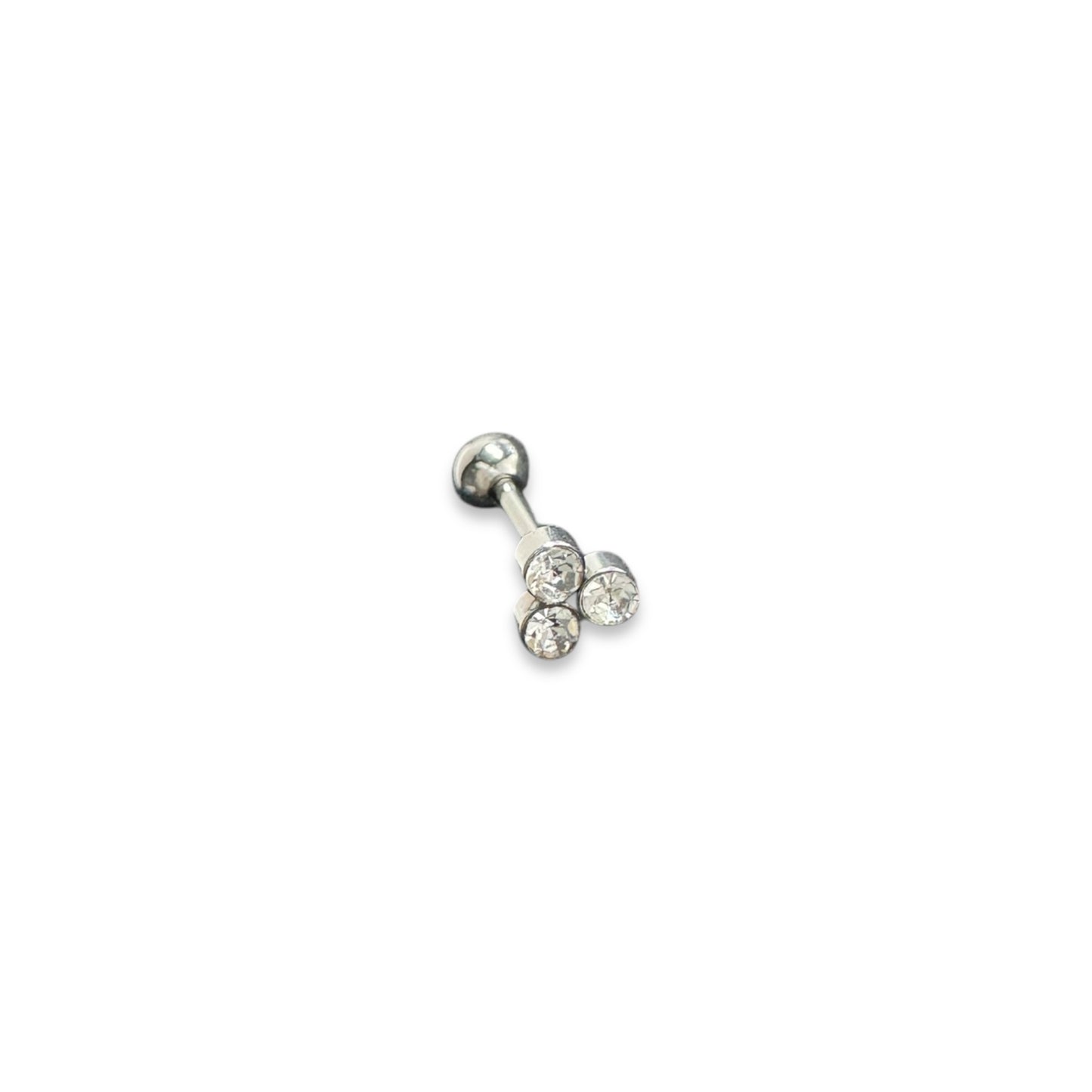 Piercing triangulo biselado plateado ( 2 tamaños)