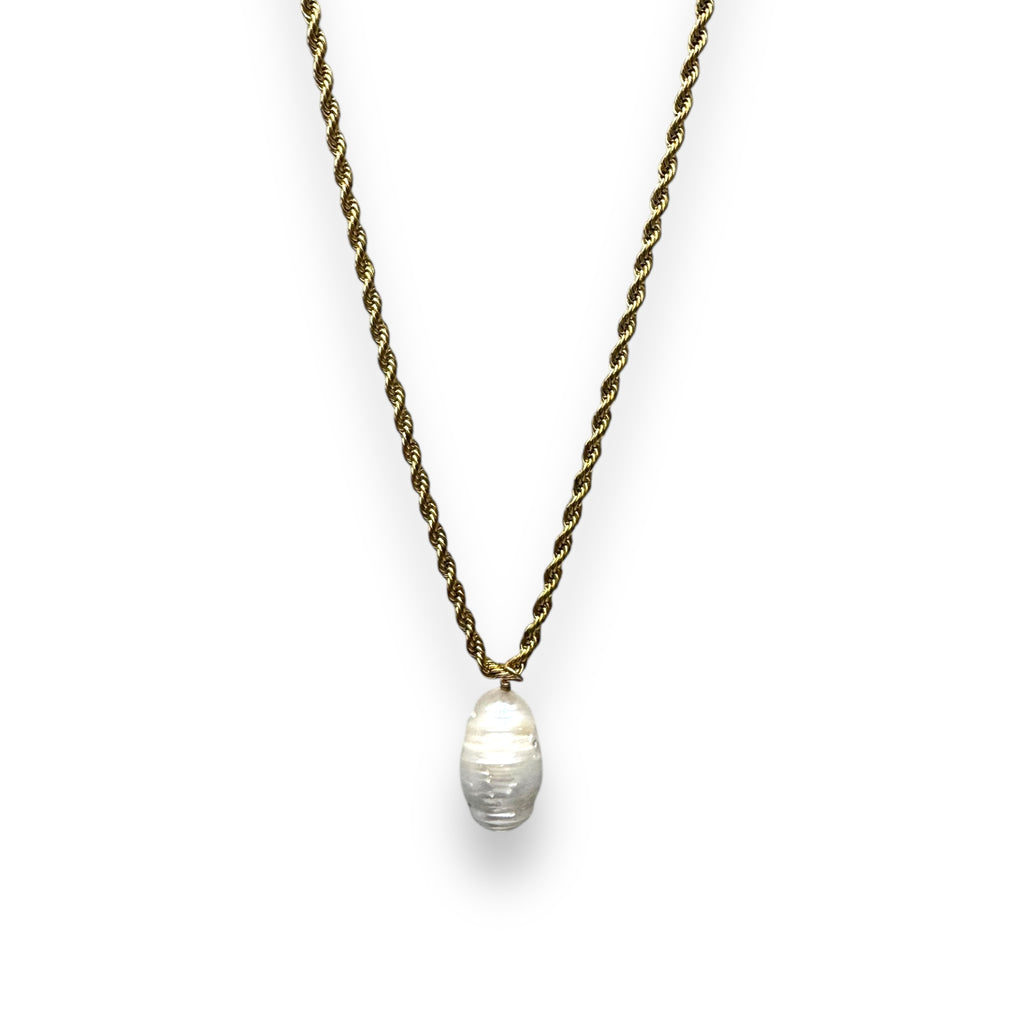 Collar perla barroca cadena gruesa