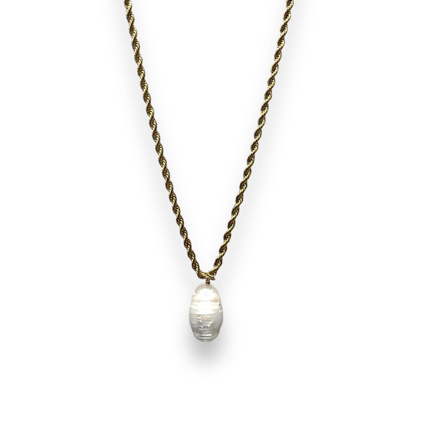 Collar perla barroca cadena gruesa