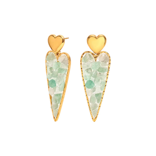 Green heart studs