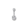 Piercing de ombligo 2 zirconias plateadas titanio