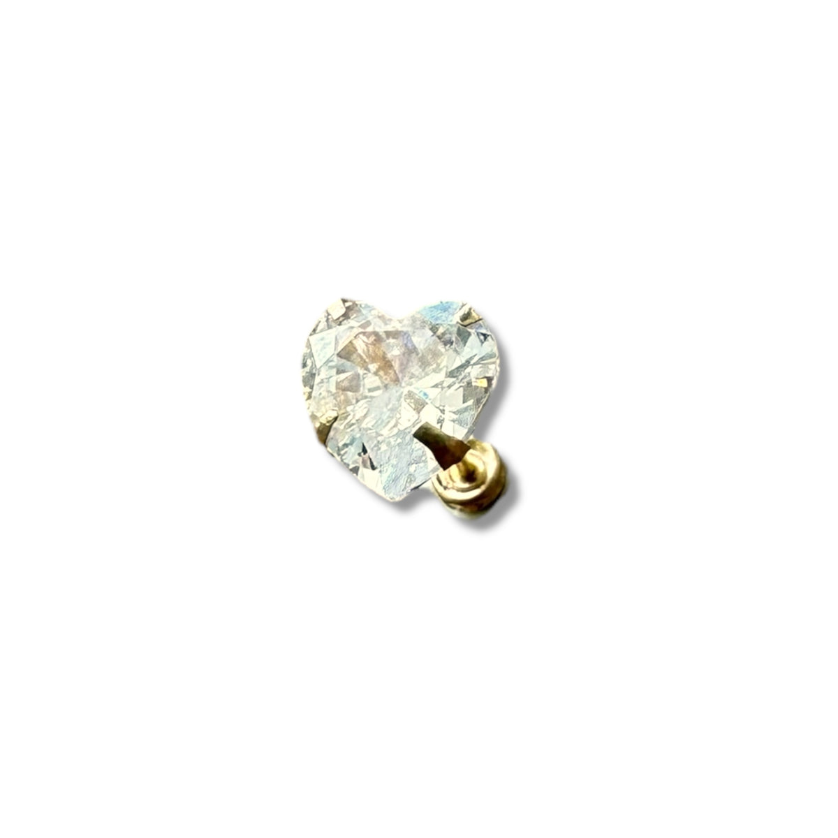 Piercing corazon zirconia oro 10k