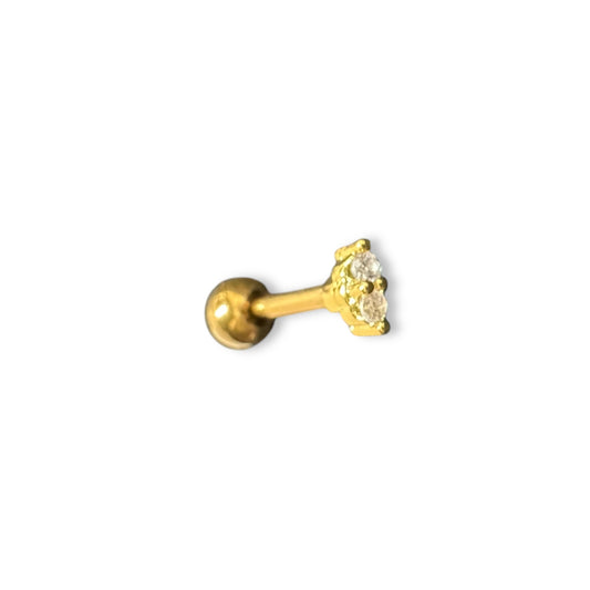 Piercing ovalo dos circonias mini