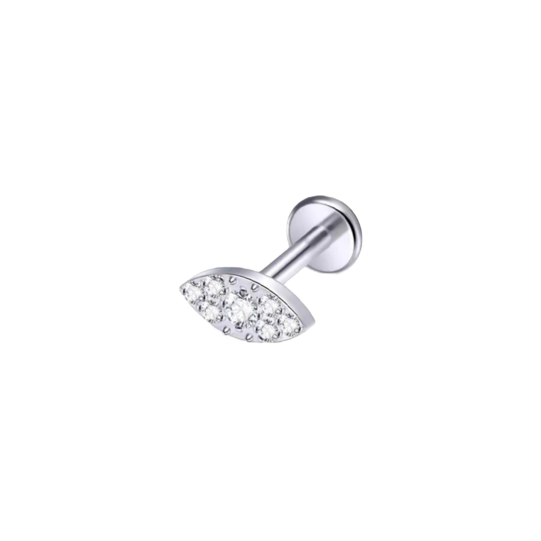 Piercing ojo plateado titanio