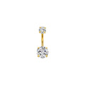 Piercing ombligo 2 zirconias titanio