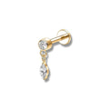 Piercing zirconia biselada y ovalo colgante titanio