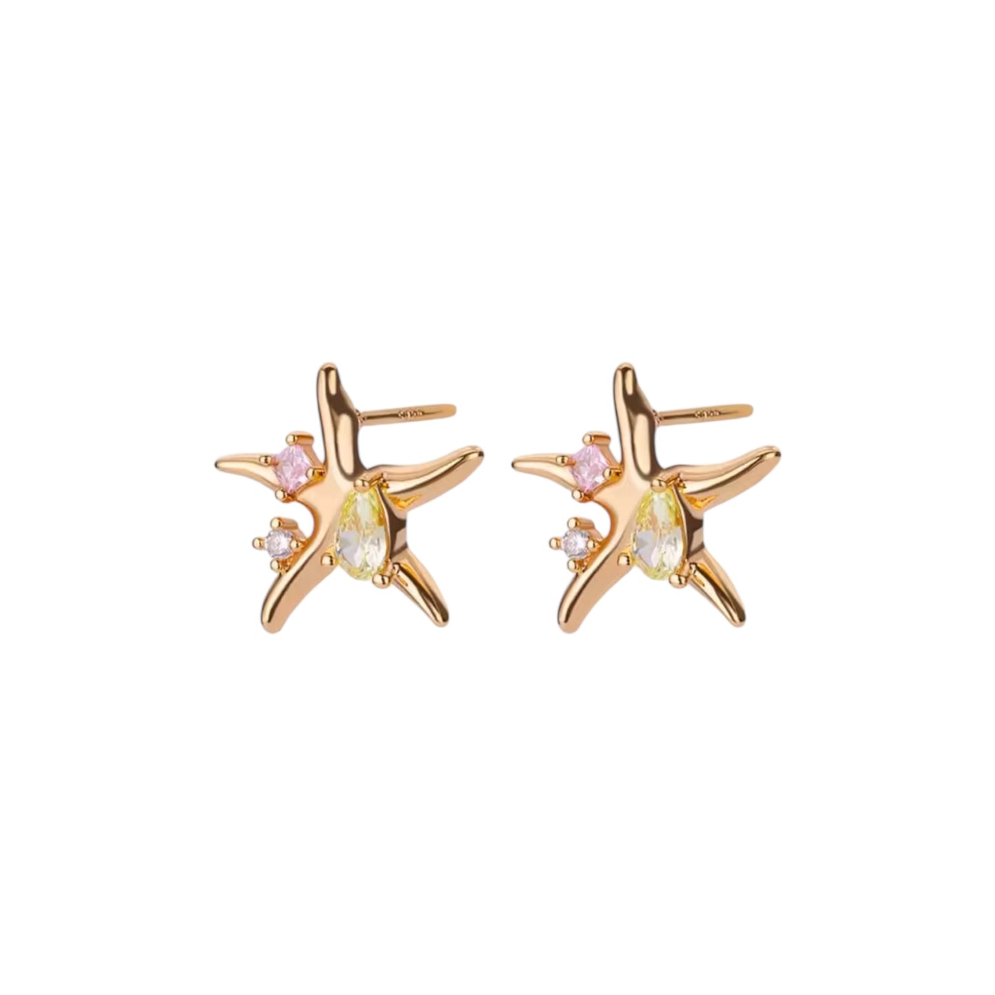 Small colorful starfish studs