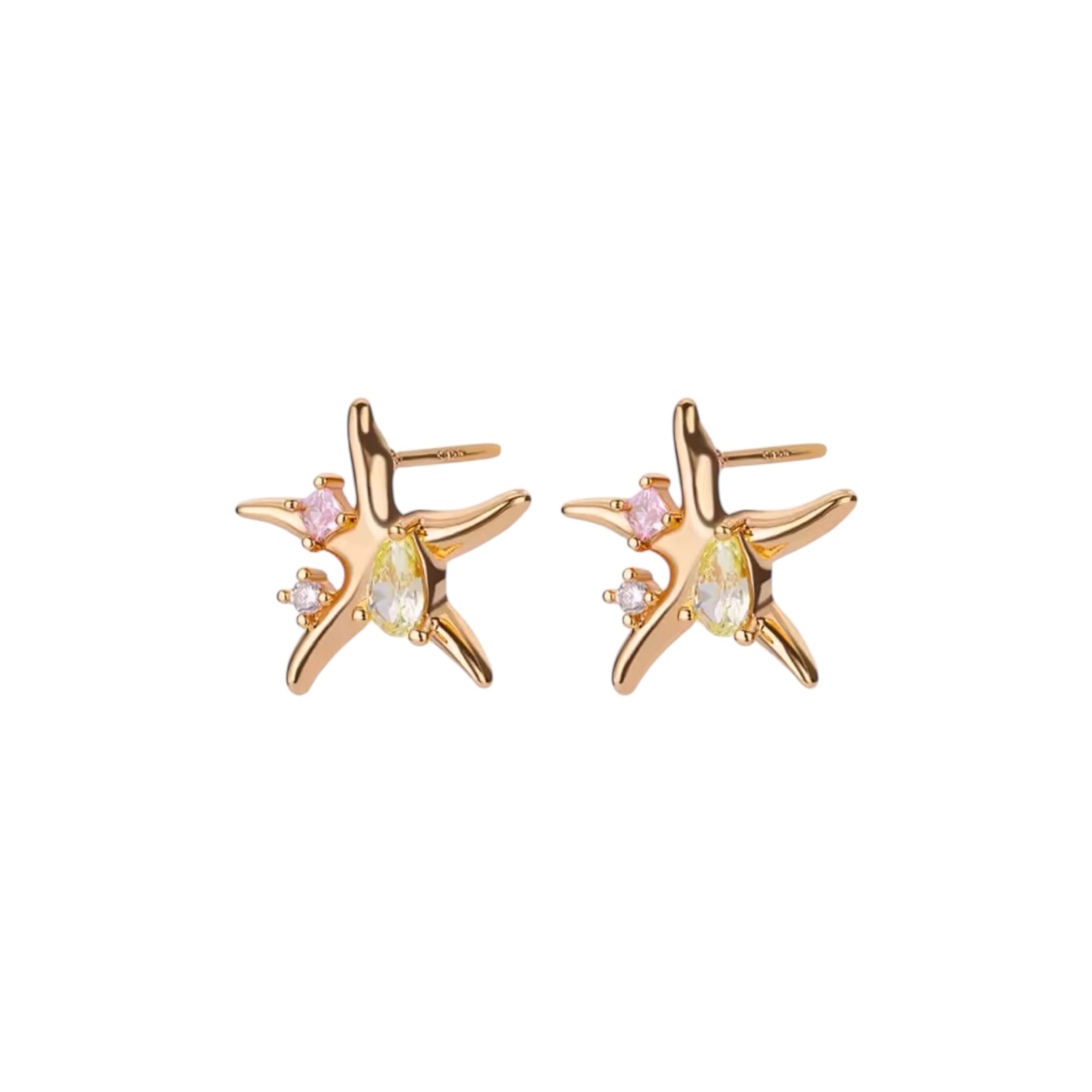 Small colorful starfish studs