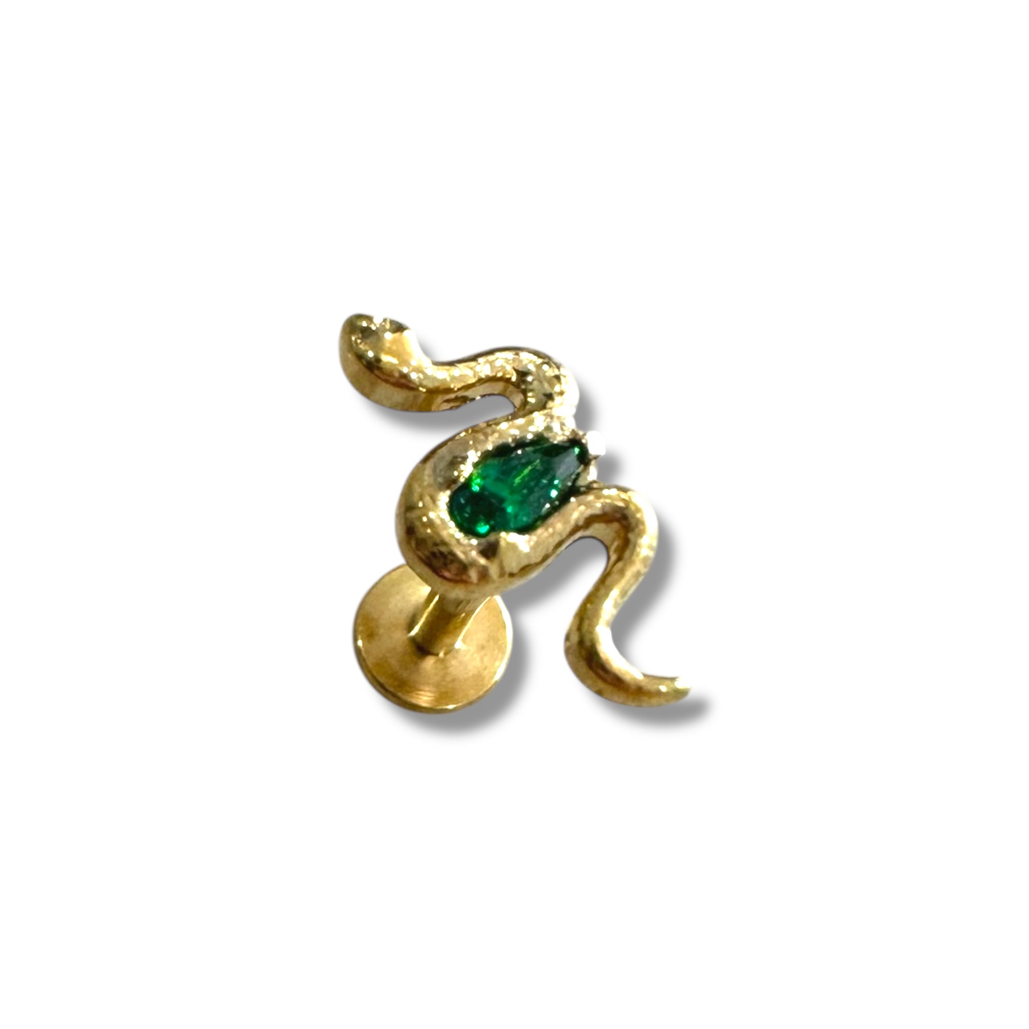 Piercing vibora verde titanio