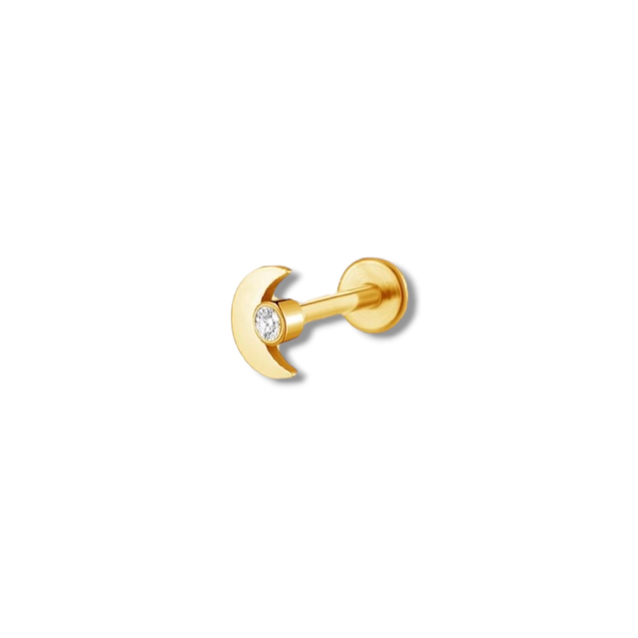 Piercing mini luna con zirconia titanio