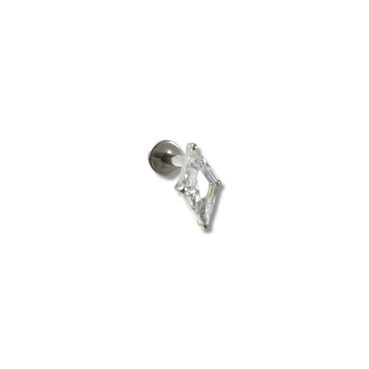 Piercing rombo plateado titanio