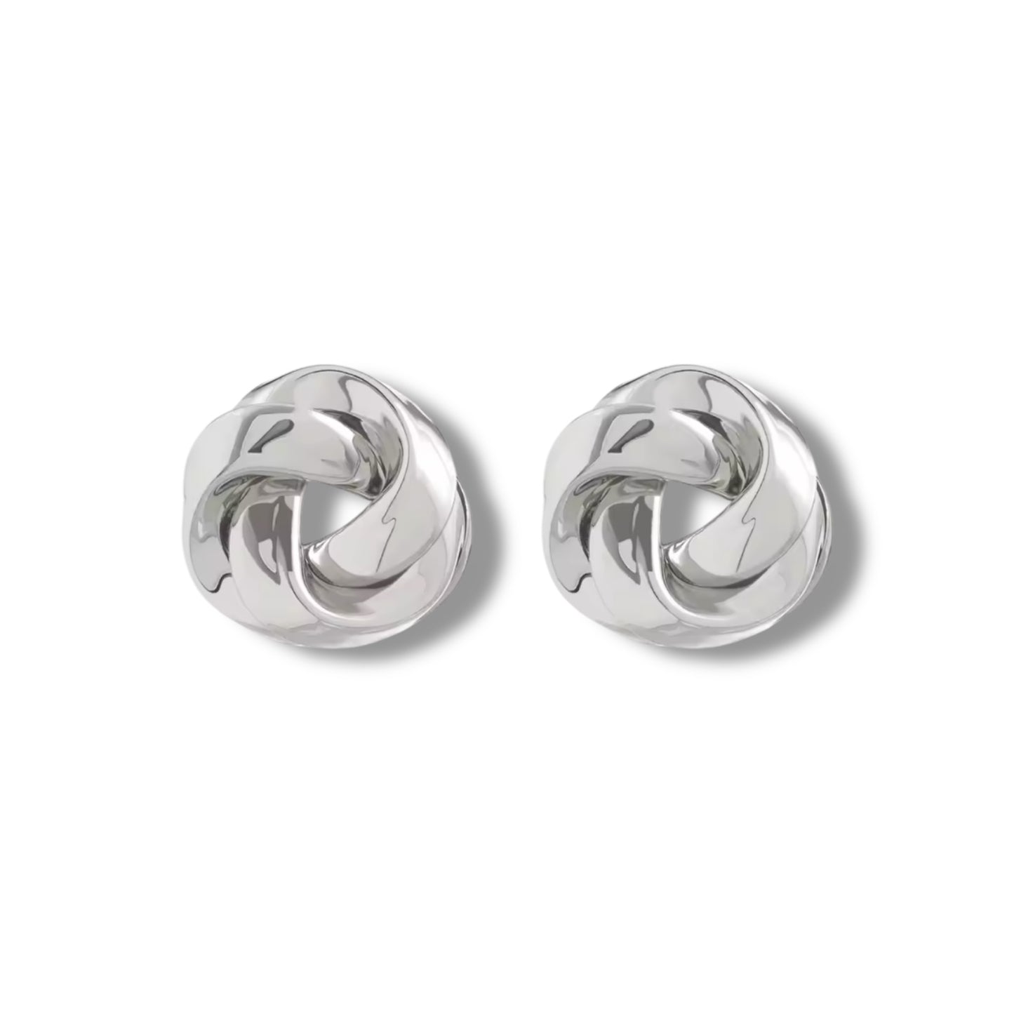 Silver knot earrings