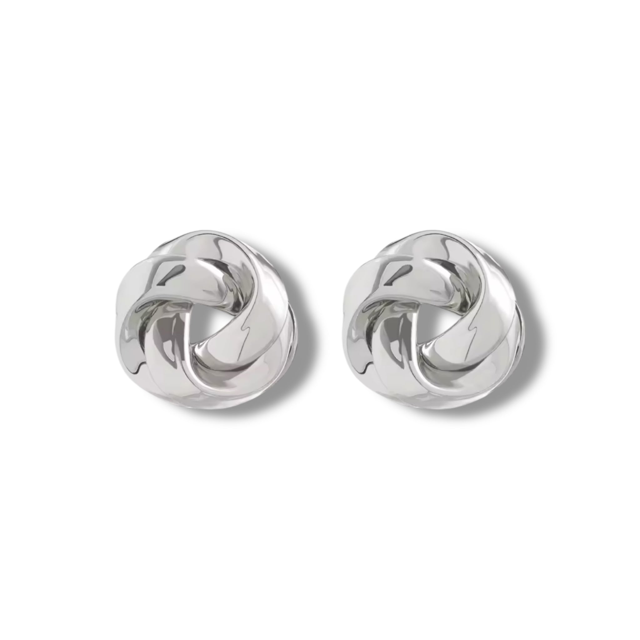 Silver knot earrings