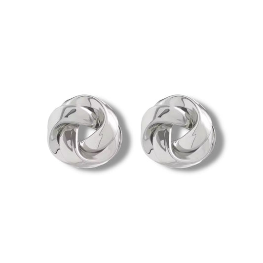 Silver knot earrings