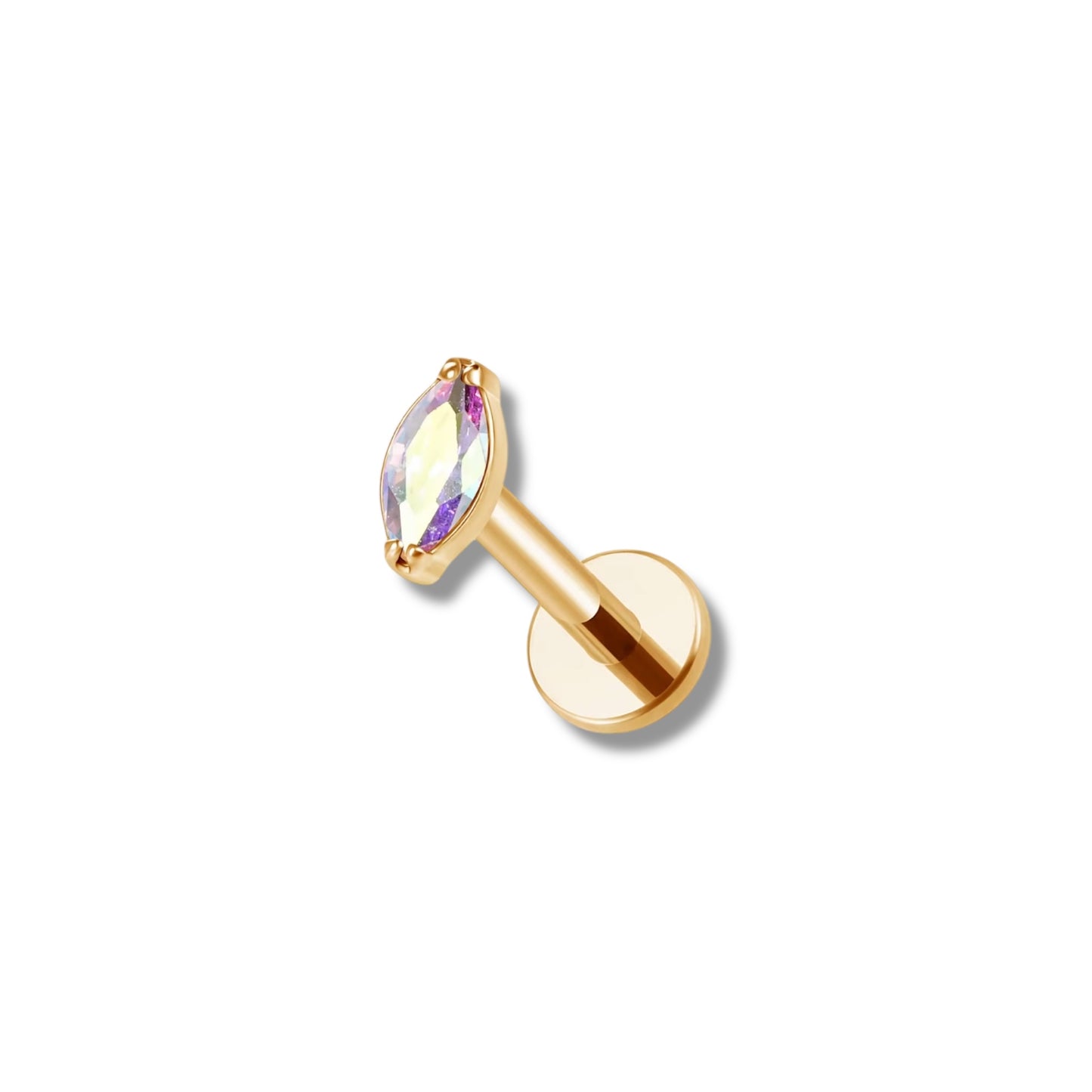 Piercing ovalo tornasol titanio