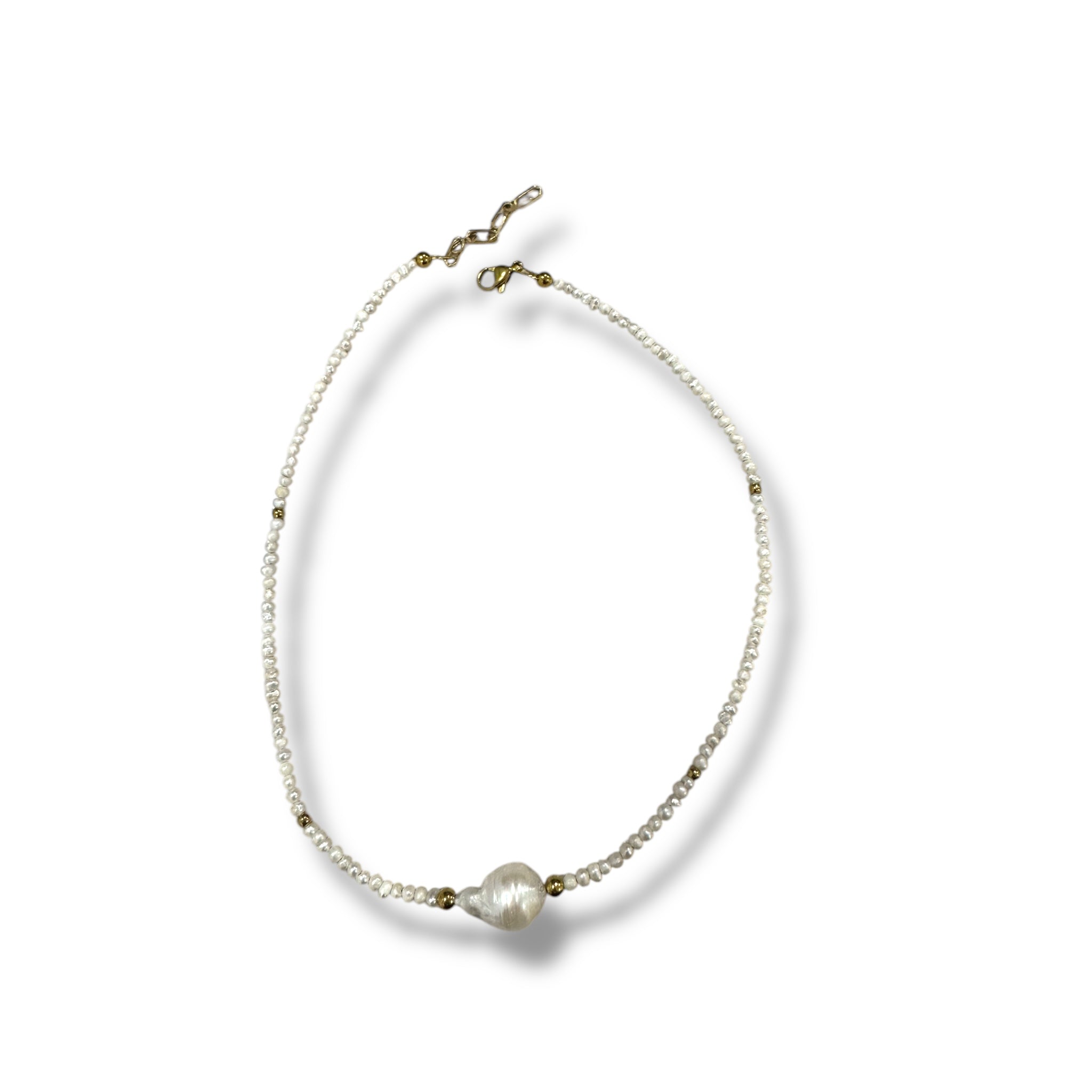 Collar perlas de rio y barroca