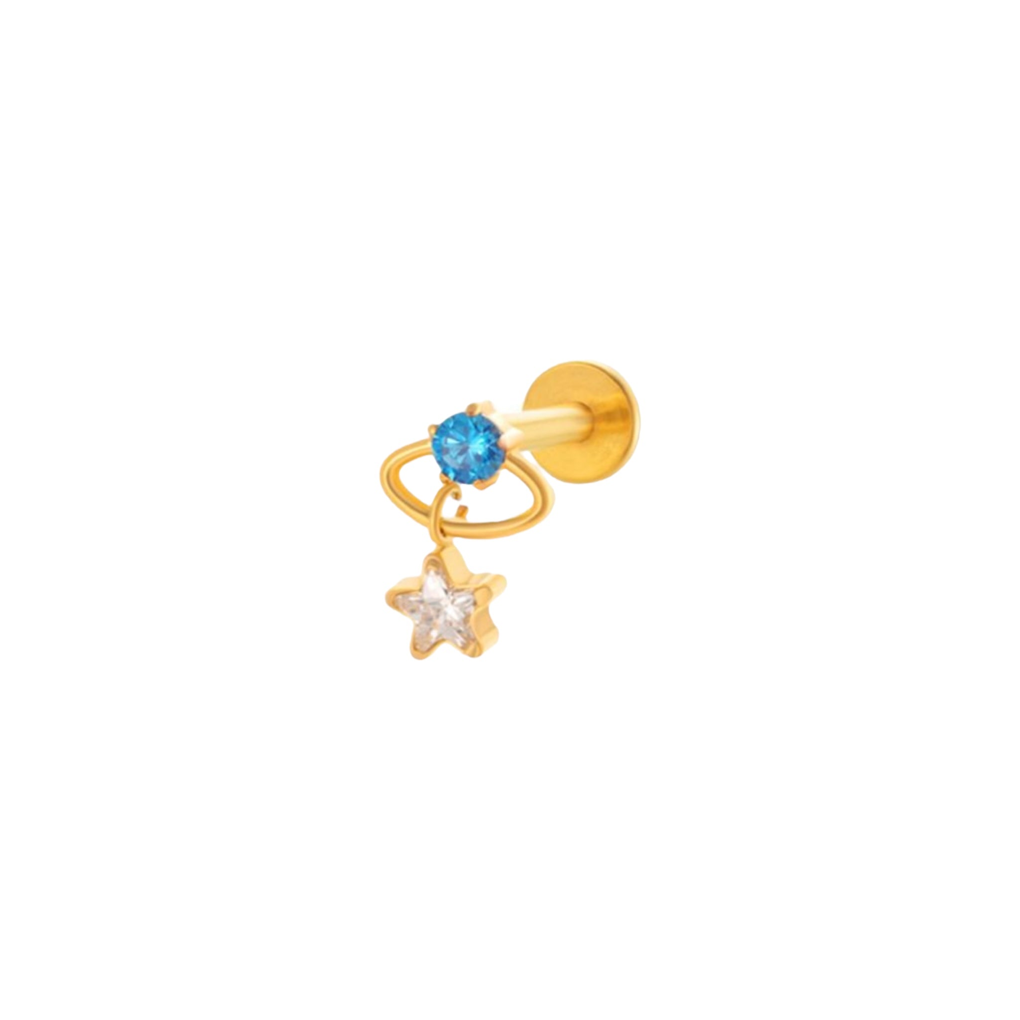 Piercing planeta y estrella colgante titanio