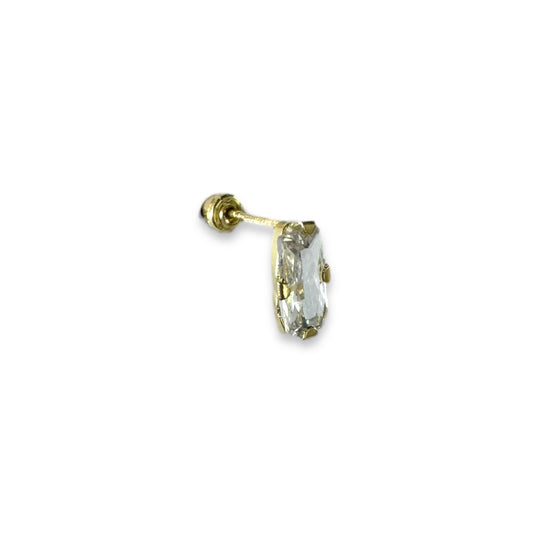 Piercing rectangulo blanco oro