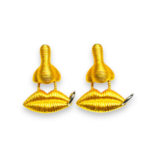 Lips & nose statement earrings