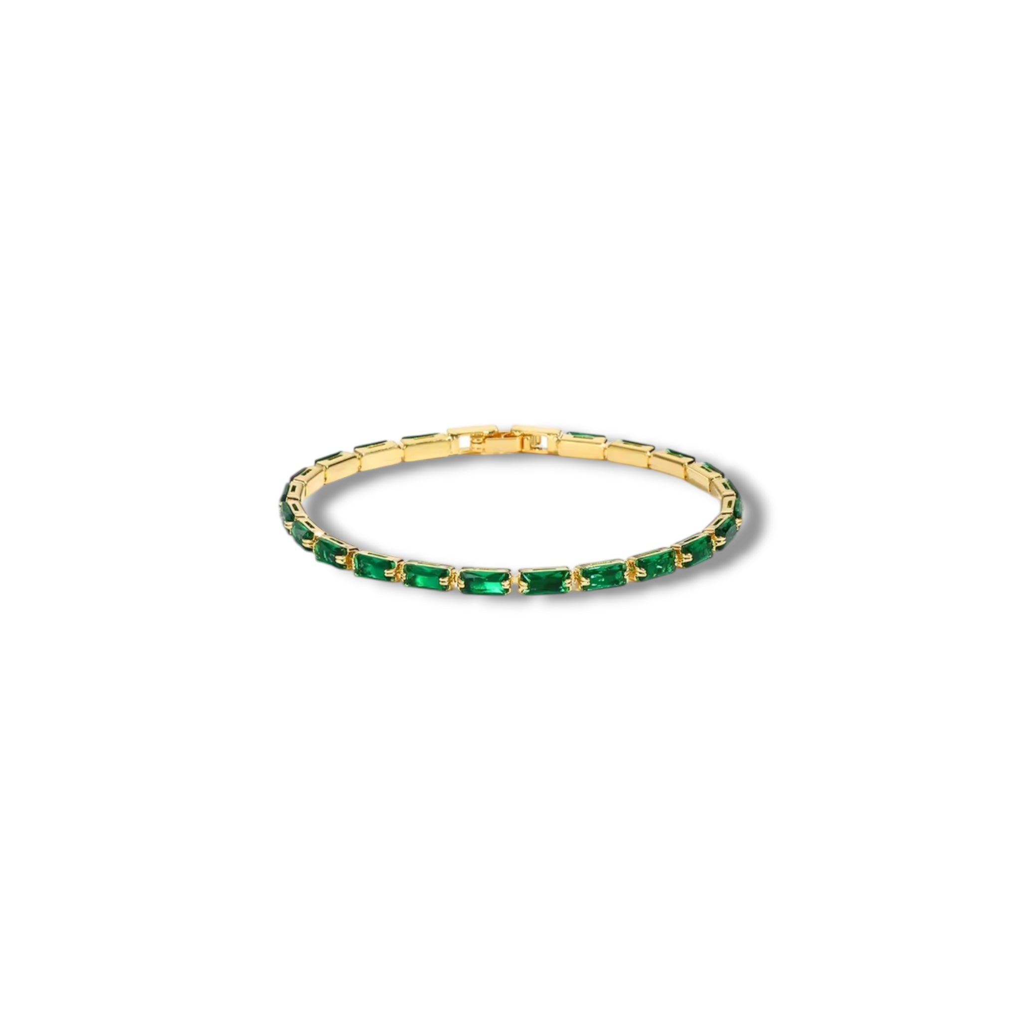 Green baguette bracelet