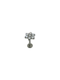 Piercing flor plateada titanio