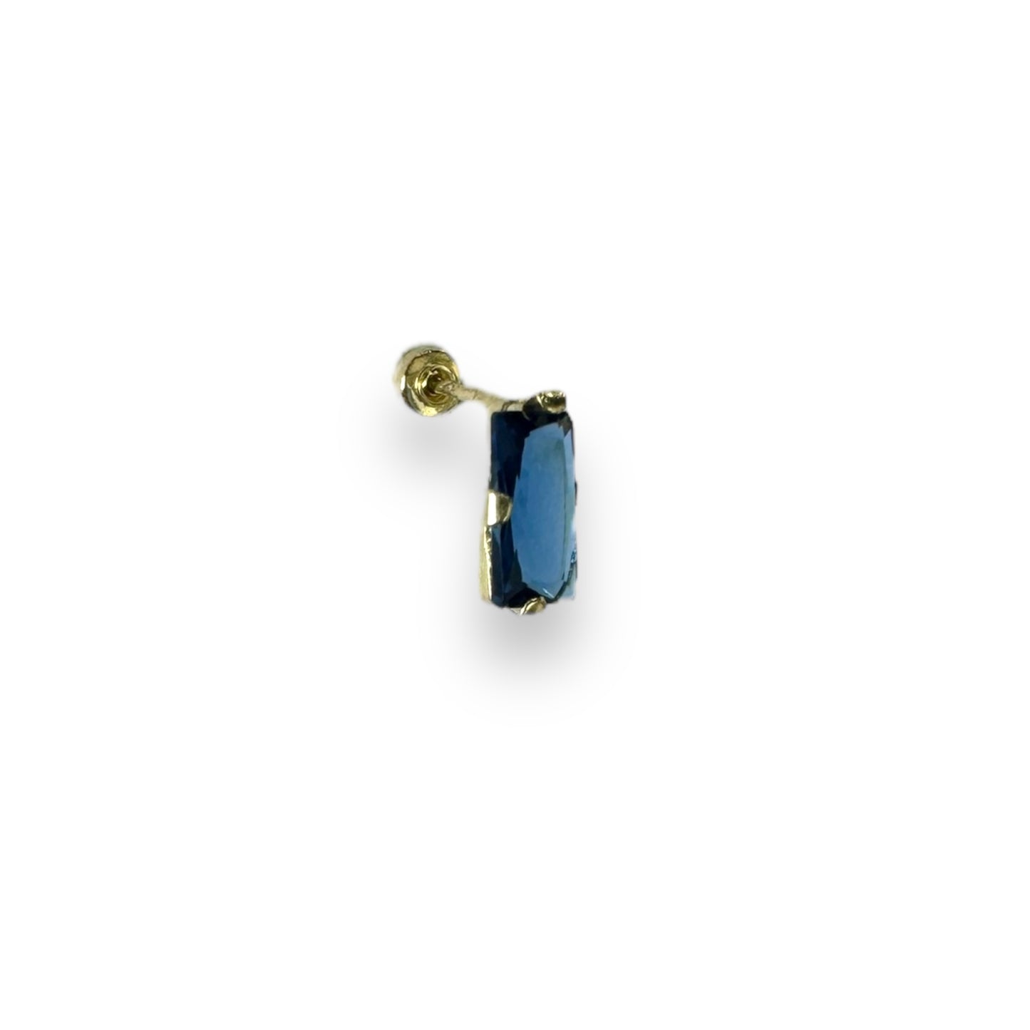 Piercing rectangulo azul oro