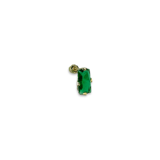 Piercing rectangulo verde oro