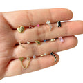 Piercing mini triangulo rosa oro 10k