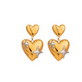 Double heart earrings