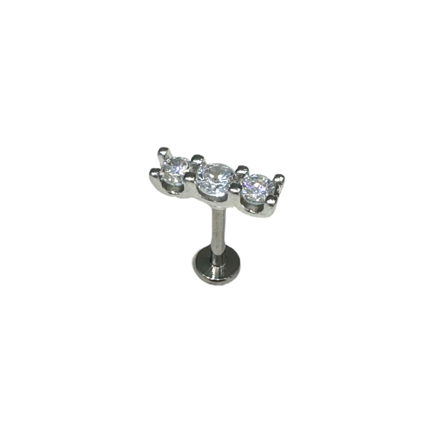 Piercing barra grande titanio plateada