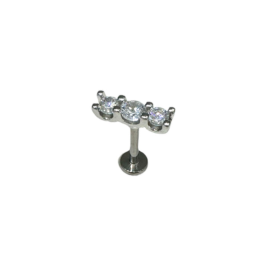 Piercing barra grande titanio plateada
