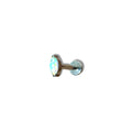 Piercing ovalo opalo plateado titanio