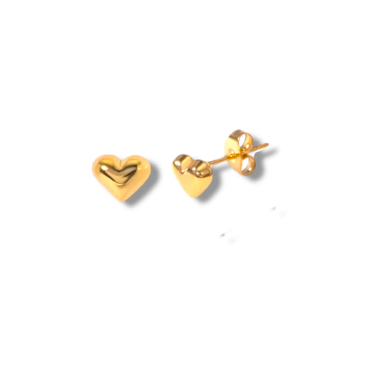 Aretes de corazones dorados