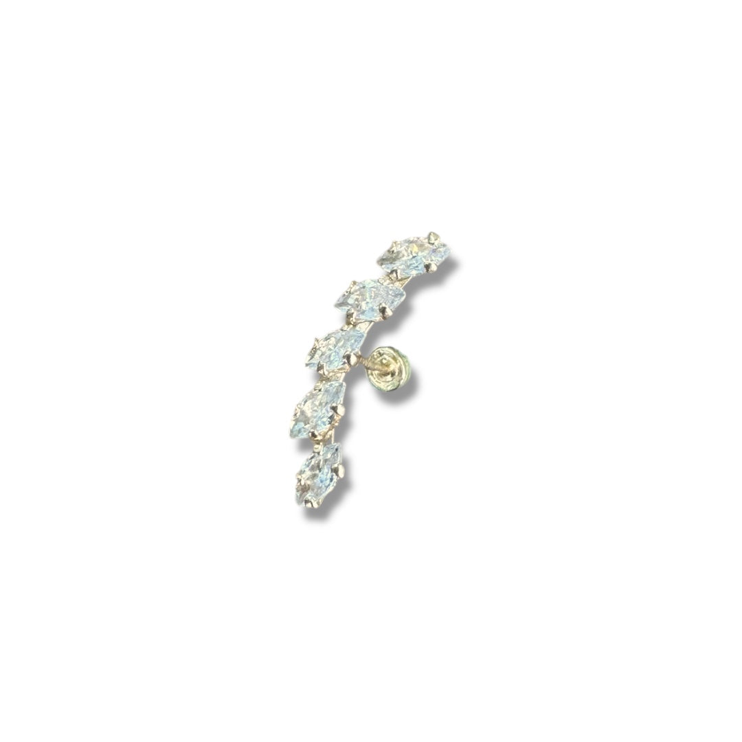 Piercing caminera ovalos oro 10k