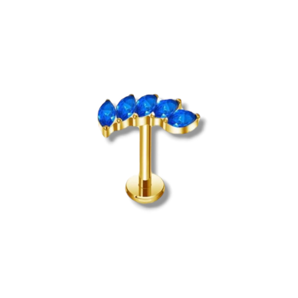 Piercing caminera azul titanio