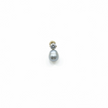Piercing de perla con zirconia oro 10k