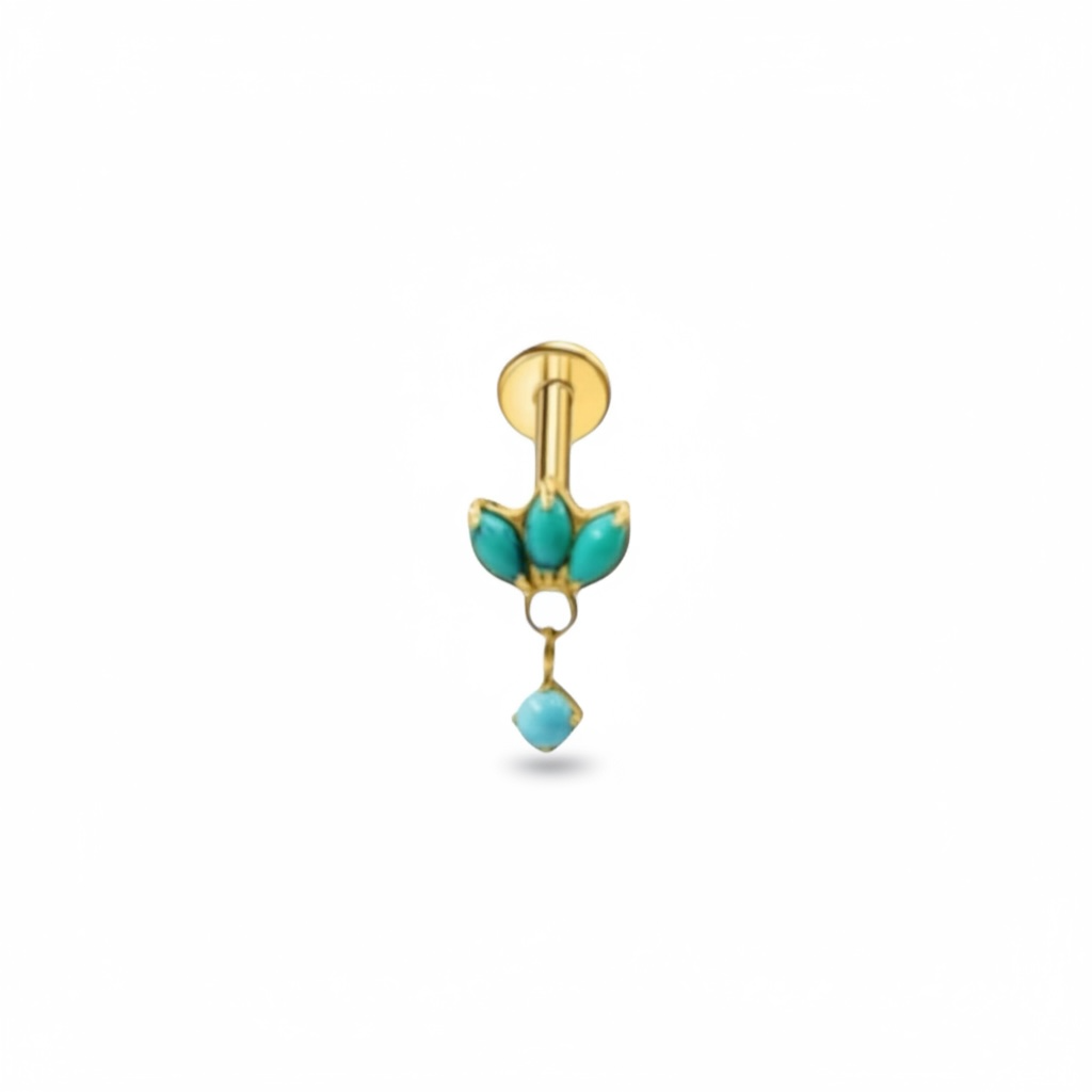 Piercing corona turquesa colgante